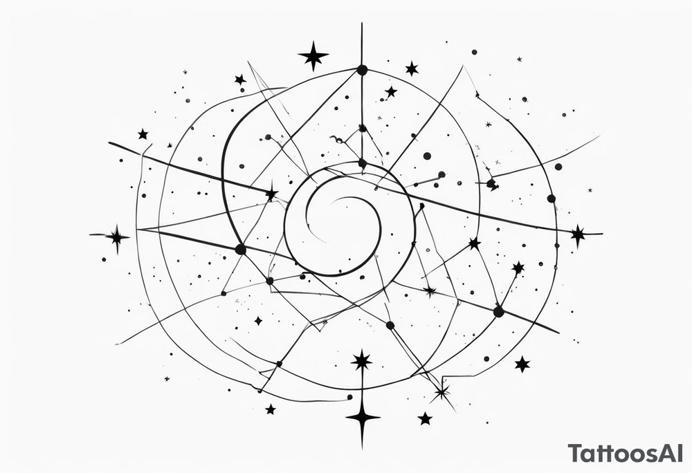 Five stars  in a constellation tattoo idea