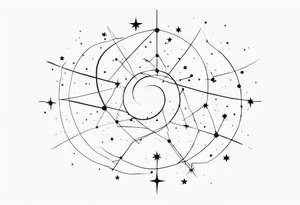 Five stars  in a constellation tattoo idea