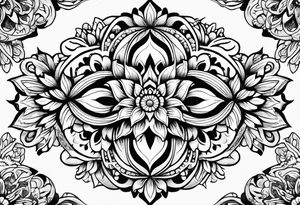 Hippy Buddhist feminine floral tattoo idea