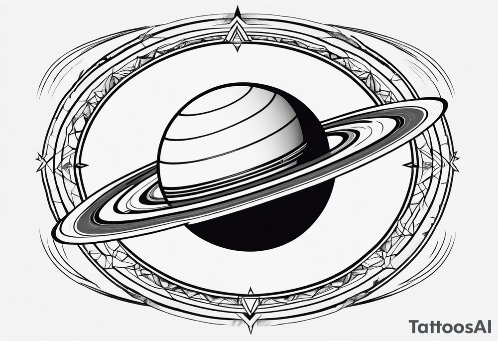 geometric representation of saturn tattoo idea
