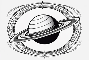 geometric representation of saturn tattoo idea