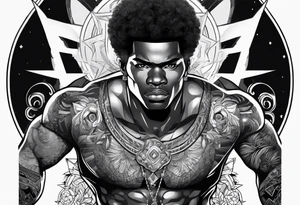 Afro-Futurism man rebirth tattoo idea