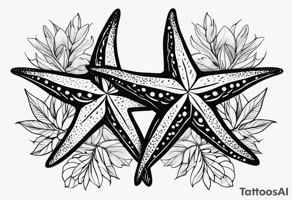 Two Starfish 
olive branch tattoo idea