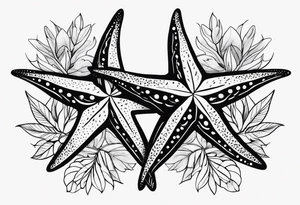 Two Starfish 
olive branch tattoo idea