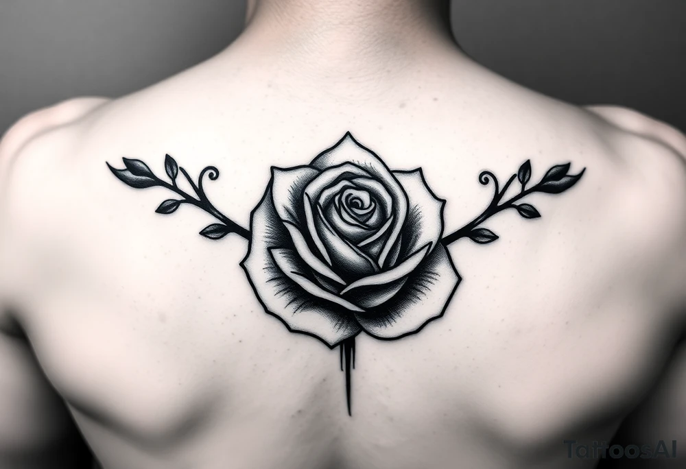 I have a small crescent moon tattoo. I want to cover it up with a rose tattoo. So I would like a rose tattoo with a crescent moon incorporated into it. I want the petal to be the moon shaped. The third one is the best, but can you clean it up? I don’t want to see the moon. But just the moon shape tattoo idea