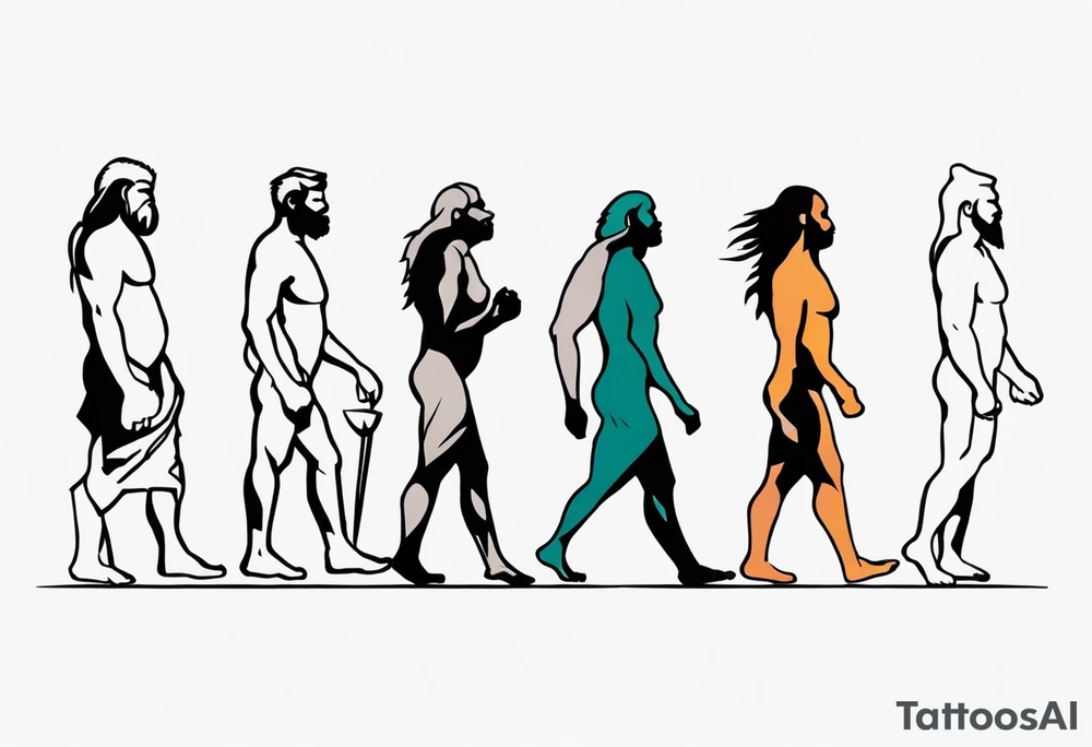 Human evolution tattoo idea