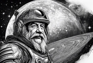 Spartan, outer space, Einstein, physics, writing, sleeve tattoo tattoo idea