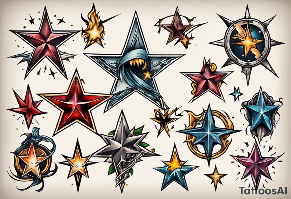 Star with a scar tattoo idea