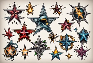 Star with a scar tattoo idea