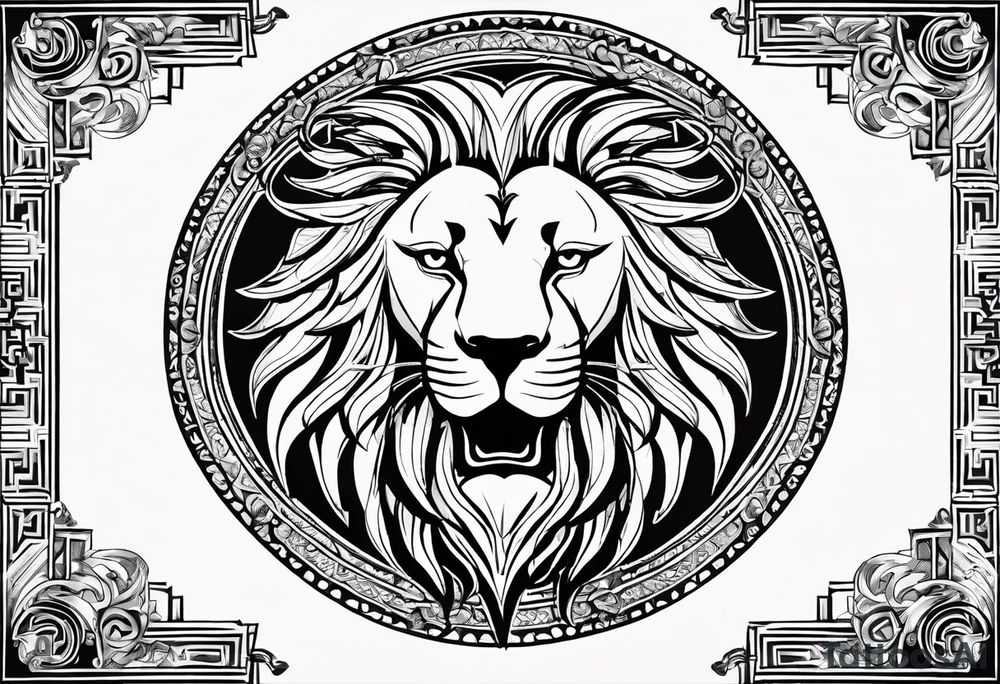 The name of my son Keano  with zodiac lion in mahori style tattoo idea