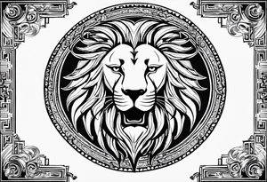 The name of my son Keano  with zodiac lion in mahori style tattoo idea