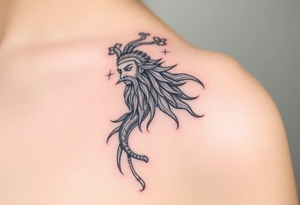 Yunan tanrısı bulutlar ve zeus şimşek tattoo idea