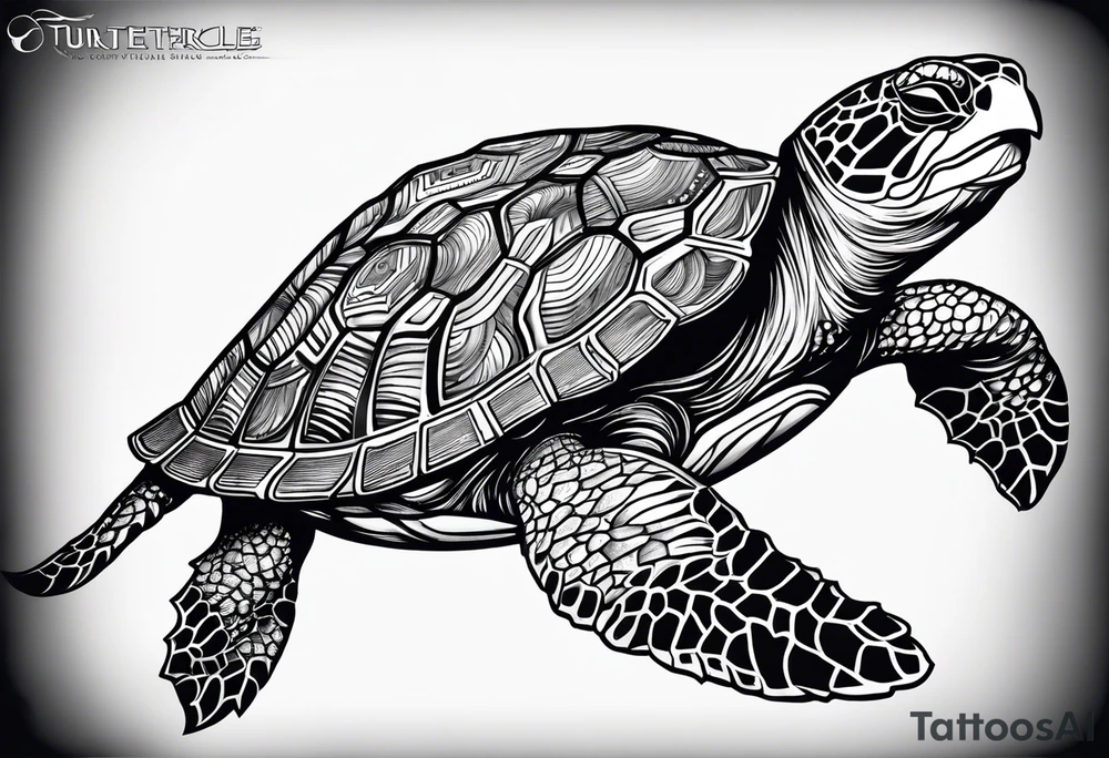 turtle sun tattoo idea
