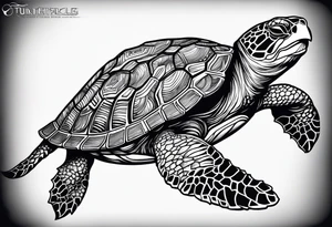 turtle sun tattoo idea