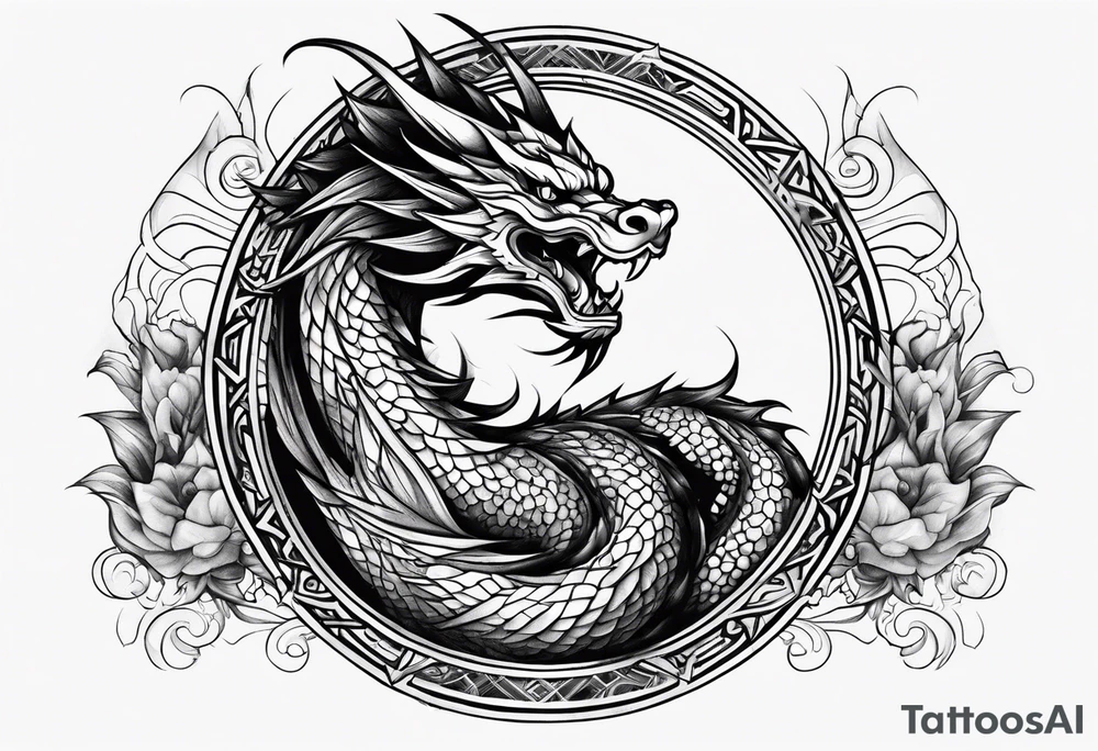 roaring dragon tattoo idea