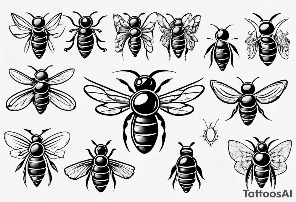 Biene, comic, klein, seitenansicht , mit gesicht tattoo idea