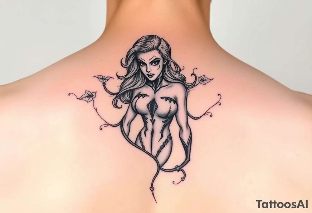 Poison ivy f4om batman sketch style tattoo idea