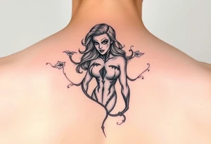 Poison ivy f4om batman sketch style tattoo idea
