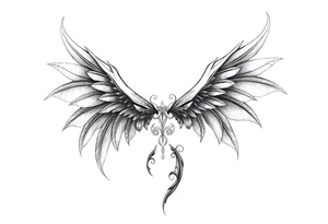 Angel devil feathers tattoo idea