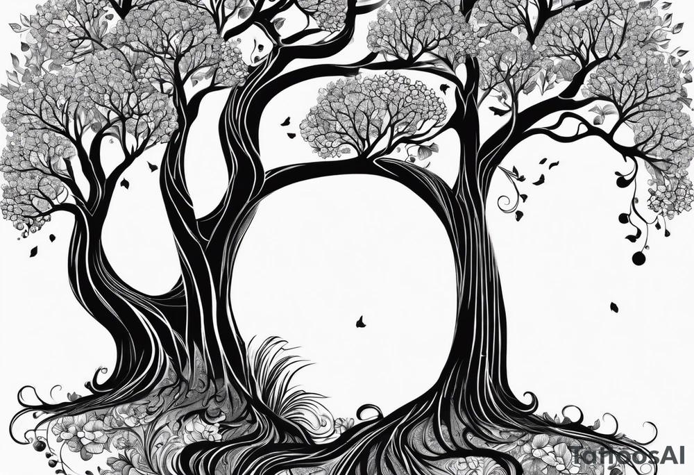 arbre de vie avec les prénoms Charly et Gaby tattoo idea arbre de vie avec les prénoms Charly et Gaby tattoo idea