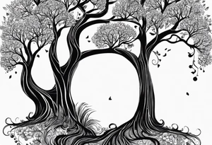 arbre de vie avec les  prénoms Charly et Gaby tattoo idea
