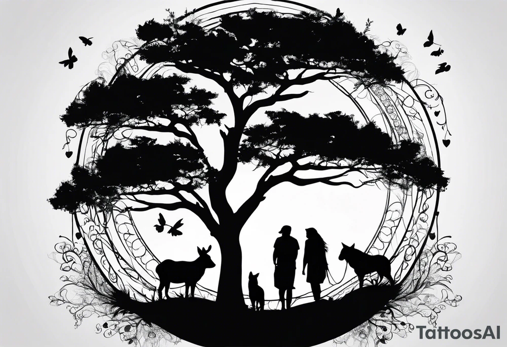 Bäume silhouette tattoo idea