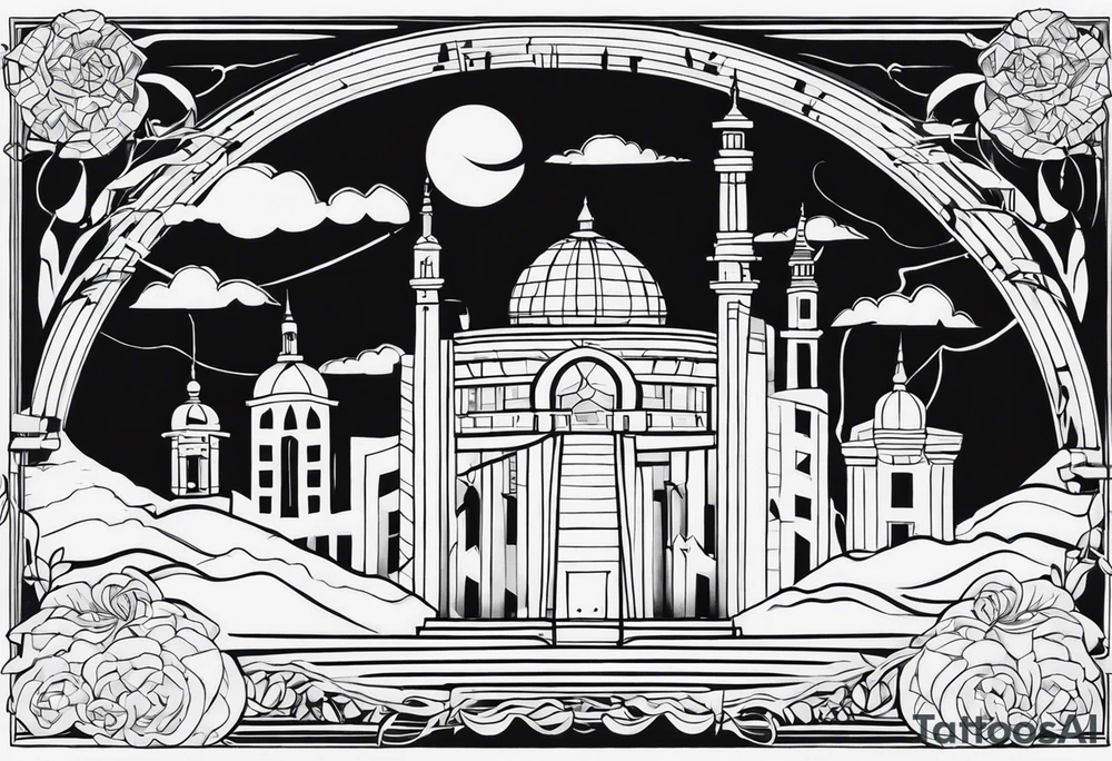 Lost city with new life tattoo idea