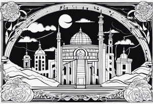 Lost city with new life tattoo idea