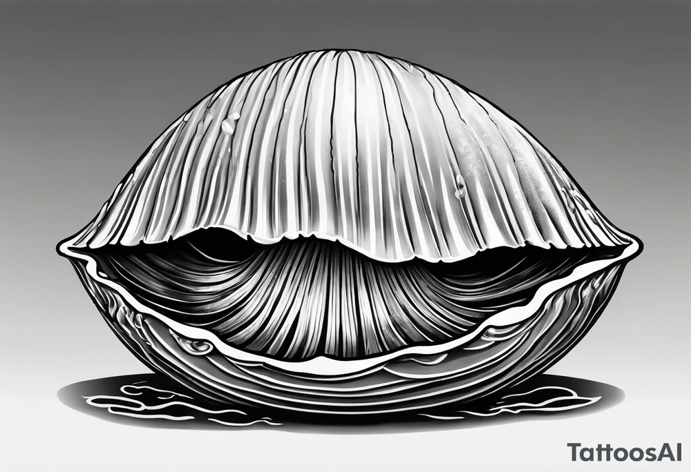 clam open with a pearl inside underwater tattoo idea
