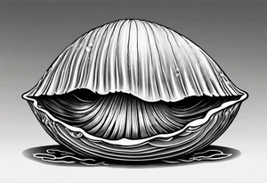 clam open with a pearl inside underwater tattoo idea