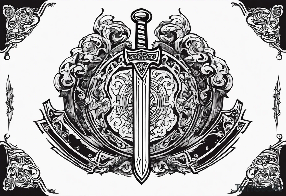 sword shield valhalla 
staircase tattoo idea