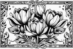 Scorpio and Leo with black and white tulips tattoo idea