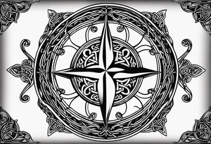 Celtic styling, compass, anchor, bass clef, treble clef, dog paw print tattoo idea