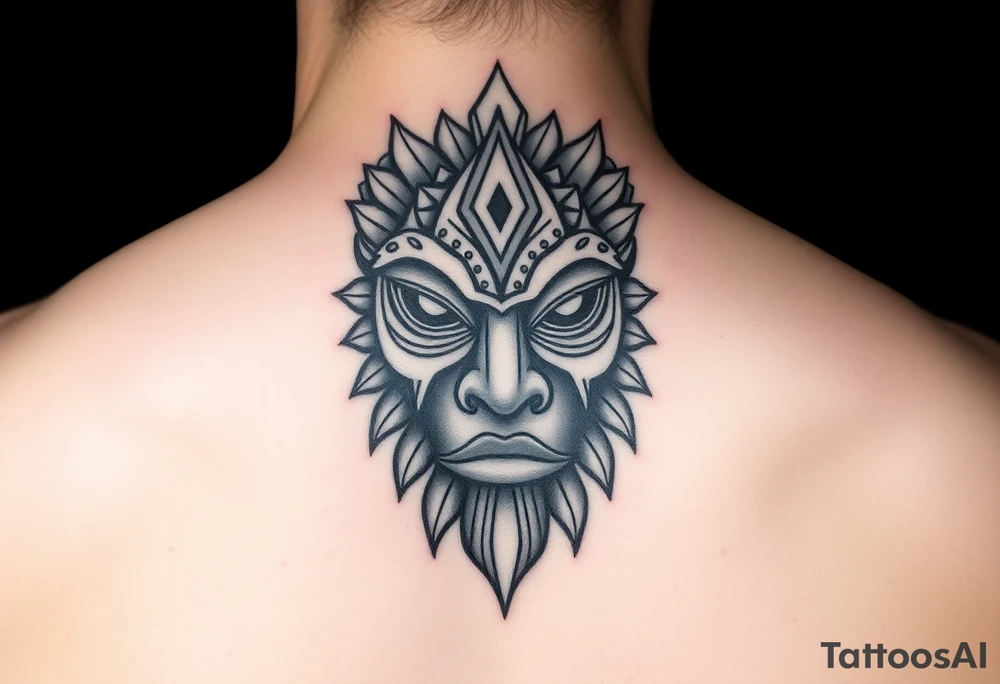 african mask tattoo idea