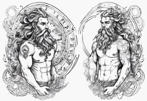 The Zodiac sign Aquarius in Human male form. tattoo idea
