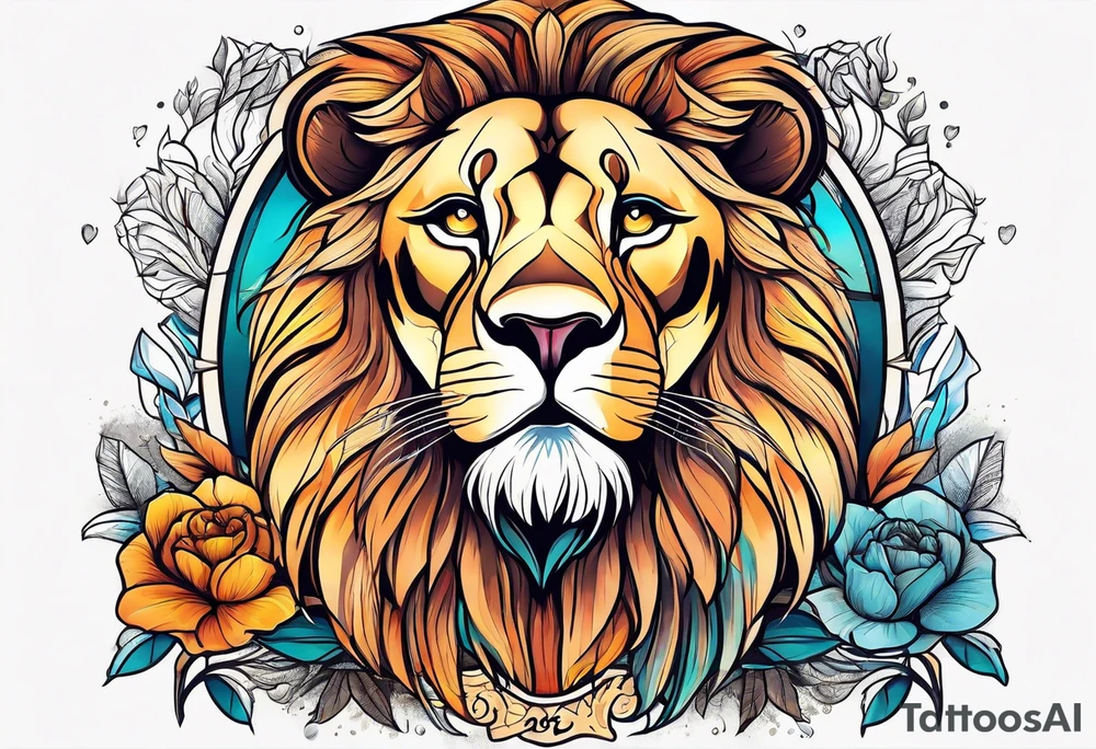 Lion and lioness with august 17 & 18 tattoo idea