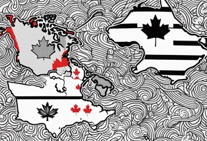 Merger of Trinidad & Tobago and Canada maps tattoo idea