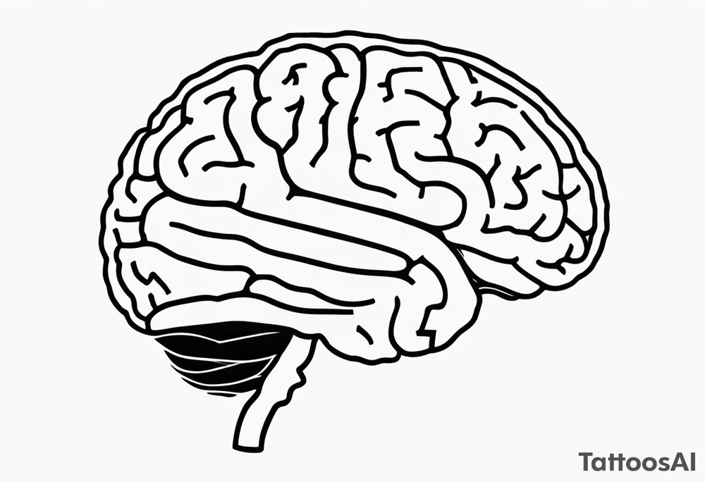 Picture of the outline of a brain with a letter I in it tattoo idea