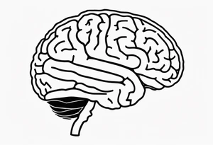 Picture of the outline of a brain with a letter I in it tattoo idea