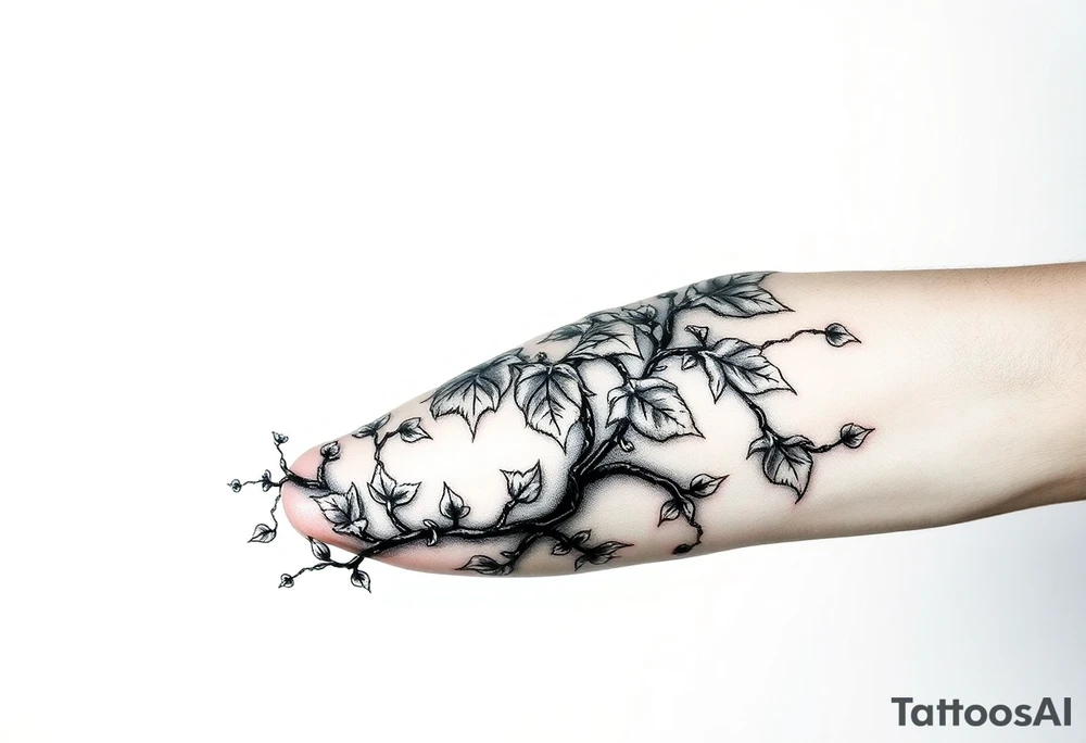 devils ivy vine throughout the whole arm tattoo idea