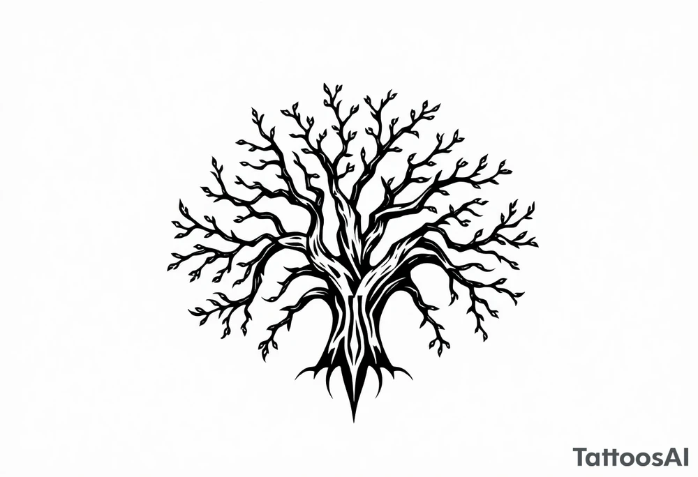 Laurel oak with Spanish moss in a cemetery tattoo idea