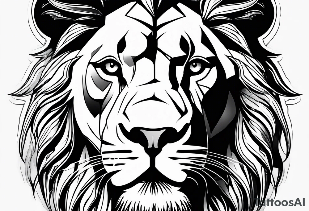 powerful majestic lion, close-up tattoo idea