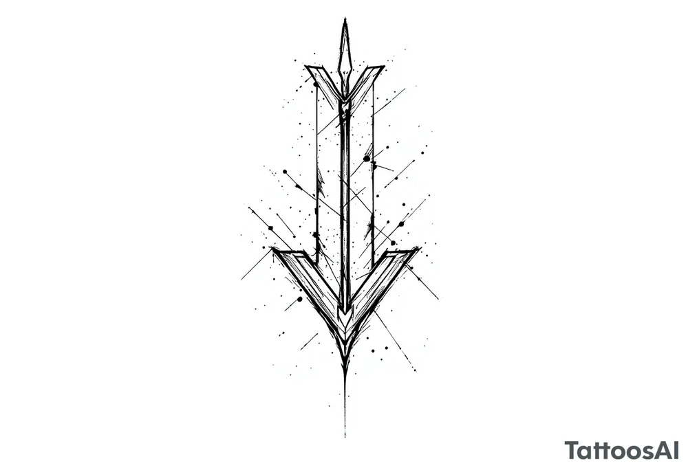 one  arrow  that look down tattoo idea