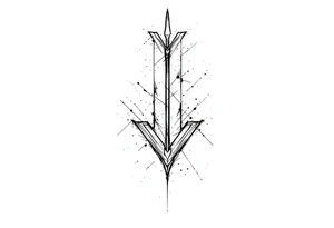 one  arrow  that look down tattoo idea