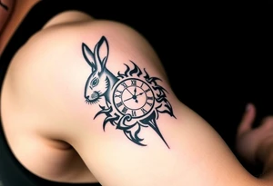 Rabbit with a Clock tattoo idea