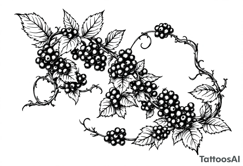 American traditional blackberry vine to wrap around an arm tattoo idea