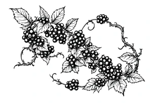 American traditional blackberry vine to wrap around an arm tattoo idea