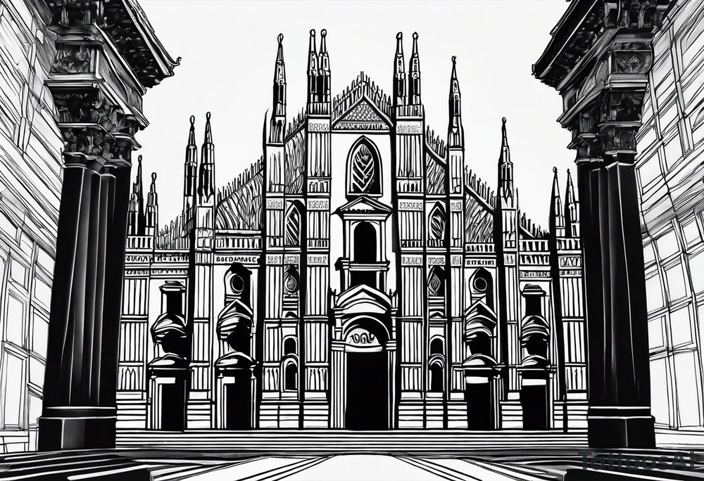 duomo of milano minimal tattoo idea