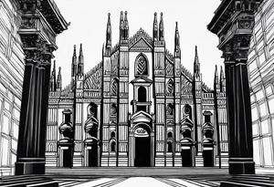 duomo of milano minimal tattoo idea