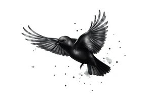 Male European Blackbird flying tattoo idea tattoo idea